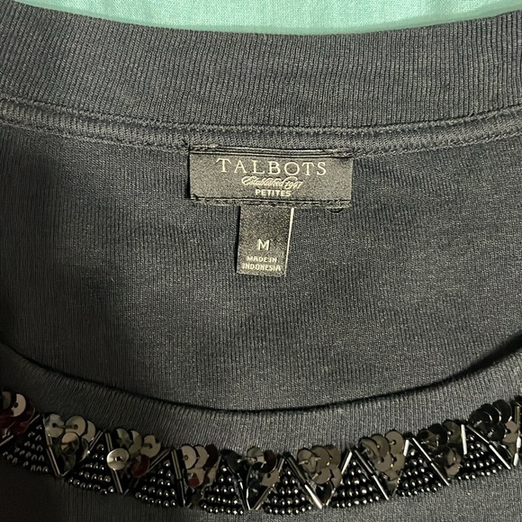 TALBOTS PETITE Black Beaded Neckline(165T) - Picture 6 of 10